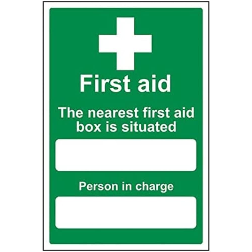 V Safety First Aid General - The Nearest First Aid Box Is Situated - 200 X 300 mm - Sa