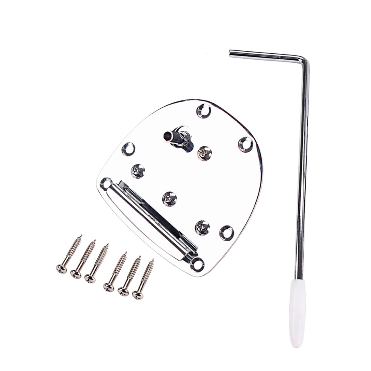 Puente de Trémolo para Guitarra Eléctrica Jazz Master Sistema Ajustable Repuesto Duradero Compatible con Mustang y Guitarras Clásicas Color Plata