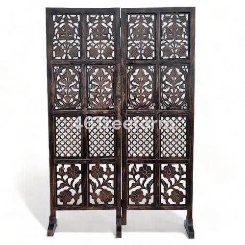 Image of Wooden Room Partition /Screen /Room Divider /Room Separator for Livng Room Bedroom Home Office Restarurant Hallway 20Inches Wide (2 Panel 5 Feet with Stands)