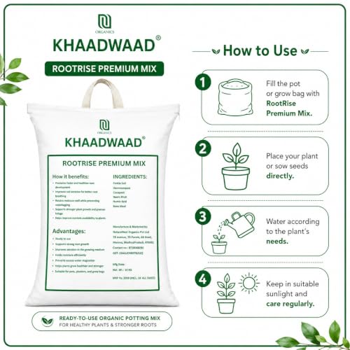 Image of Root Premium Organic Potting Soil Mix for Plants | Ready to Use Growing Medium for Home Garden, Terrace Garden, Pots, Planters & Vegetables | 20 KG