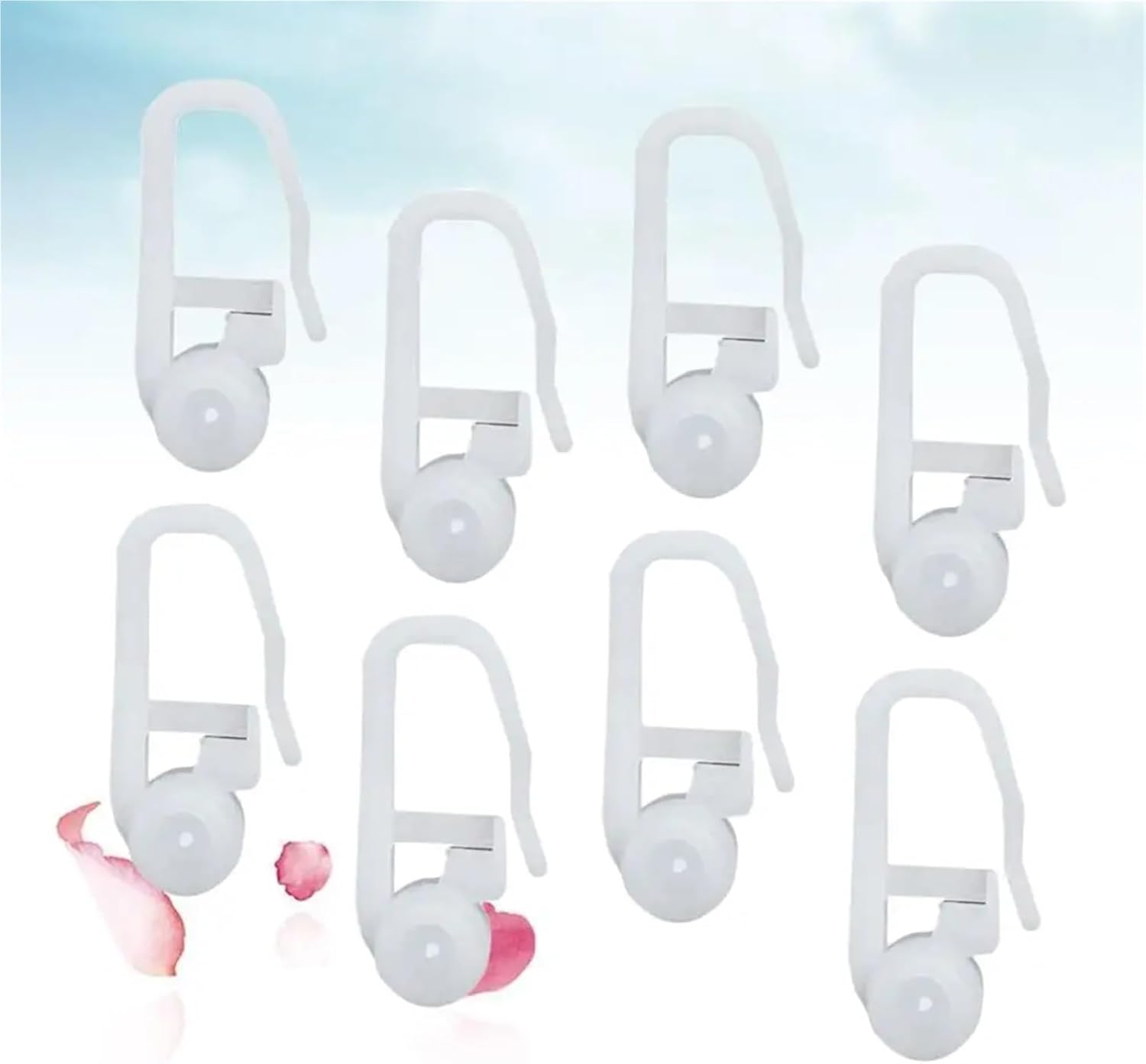 Curtain rings, Curtain Rings 500PC White Plastic Universal Roller Sliding Hooks for Hanging Curtains