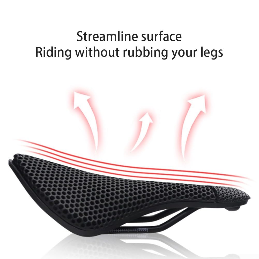 Sella Bici 3D Stampata 240mm Ammortizzante | Cuscinetto 3D stampato, riduce pressione, ammortizzazione massima, ideale tour lunghi, resina durevole