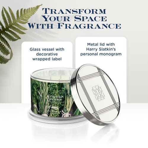 Premium Scented 4-Wick Candle, Kitchen Herbs, Homeworx By Slatkin & Co - 18 Oz - Long-Lasting Jar Candle, 30-55 Hours Burn Time - Notes Of Wild Mint Leaves, Fresh Thyme, Sage Leaf & Bay Laurel #TOP3