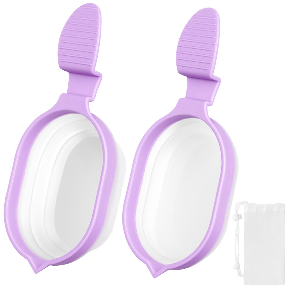 Gobelets à Urine Pliables, 2 Pièces Réutilisables Tasse en Urinoir Femme Portable Outils de prélèvement d'urine pour la Collecte d’Urine Féminine pour Enceintes Domicile Hôpital (Violet)