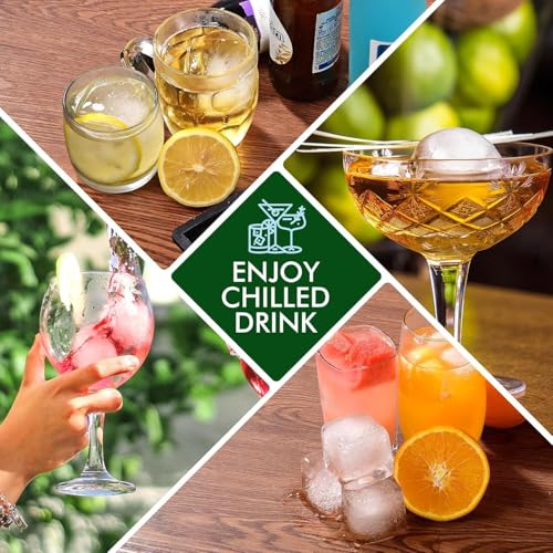 Image of 1PECK Large Ice Cube Tray for Whiskey, 6 Grid Big Silicone Square Ice Cube Mold with Removable Lid, Huge Square Ice Cubed Tray for Whisky and Cocktail (Black)