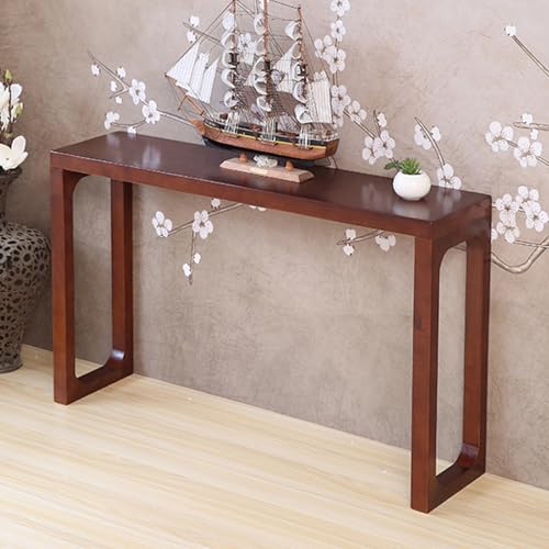Mesa consola de madera moderna de mediados de siglo, mesa auxiliar rectangular para pasillo, sala de estar o dormitorio, fácil de montar