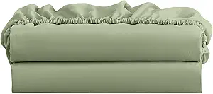 FreshCulture King Fitted Sheet Only 2 Pack - Hotel Quality Fitted Sheet King Size - Ultra Soft & Breathable - Brushed Microfiber - Deep Pocket - Cooling Fitted Sheets for King Size Bed (Sage Green)