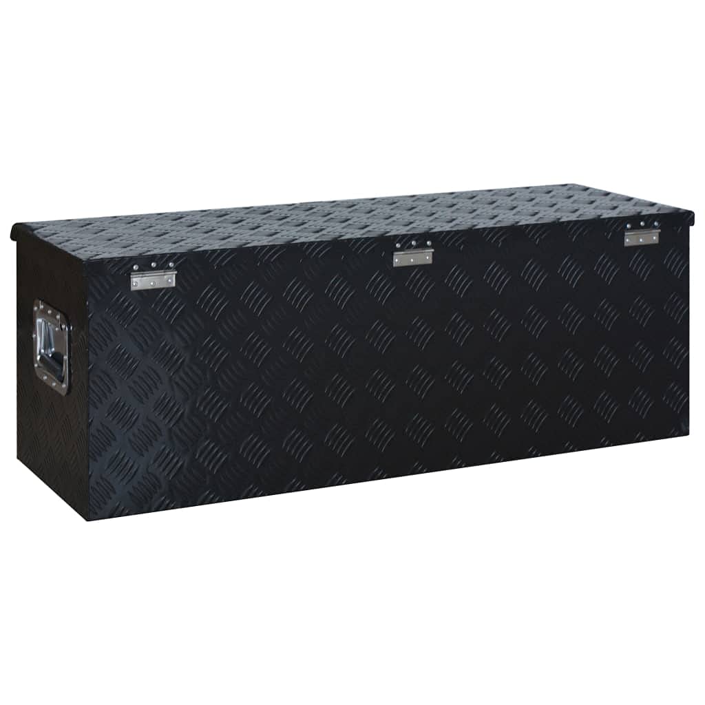 Genérico Caja de Aluminio 1085x370x400 mm Negra,Bricolaje,Accesorios de Bricolaje,Organización y Almacenamiento de Herramientas,Cajas de herramientas-144846