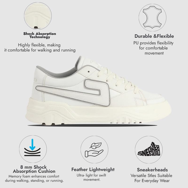 Image of FAUSTO Men's Low Top Chunky Lace-Up Sneaker Shoes|Low Ankle Casual Shoes|All Day Comfortable Sneakers