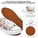 Adokoo Canvas Tennis Shoes for Women Low Top Casual White Flower Sneakers for Women Lace Up Fashion Comfortable Walking Shoes (Flower,8.5)