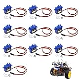 Servo Motor, 10Pcs Sg90 Servo, Rc Servos, Hohe Präzision Und Drehmomen Mini Servomotor für Rc Hubschrauber Boot Flugzeug Helikopter Auto Fahrzeugmodelle Steuerung Mini Modellbau, 360° Drehung