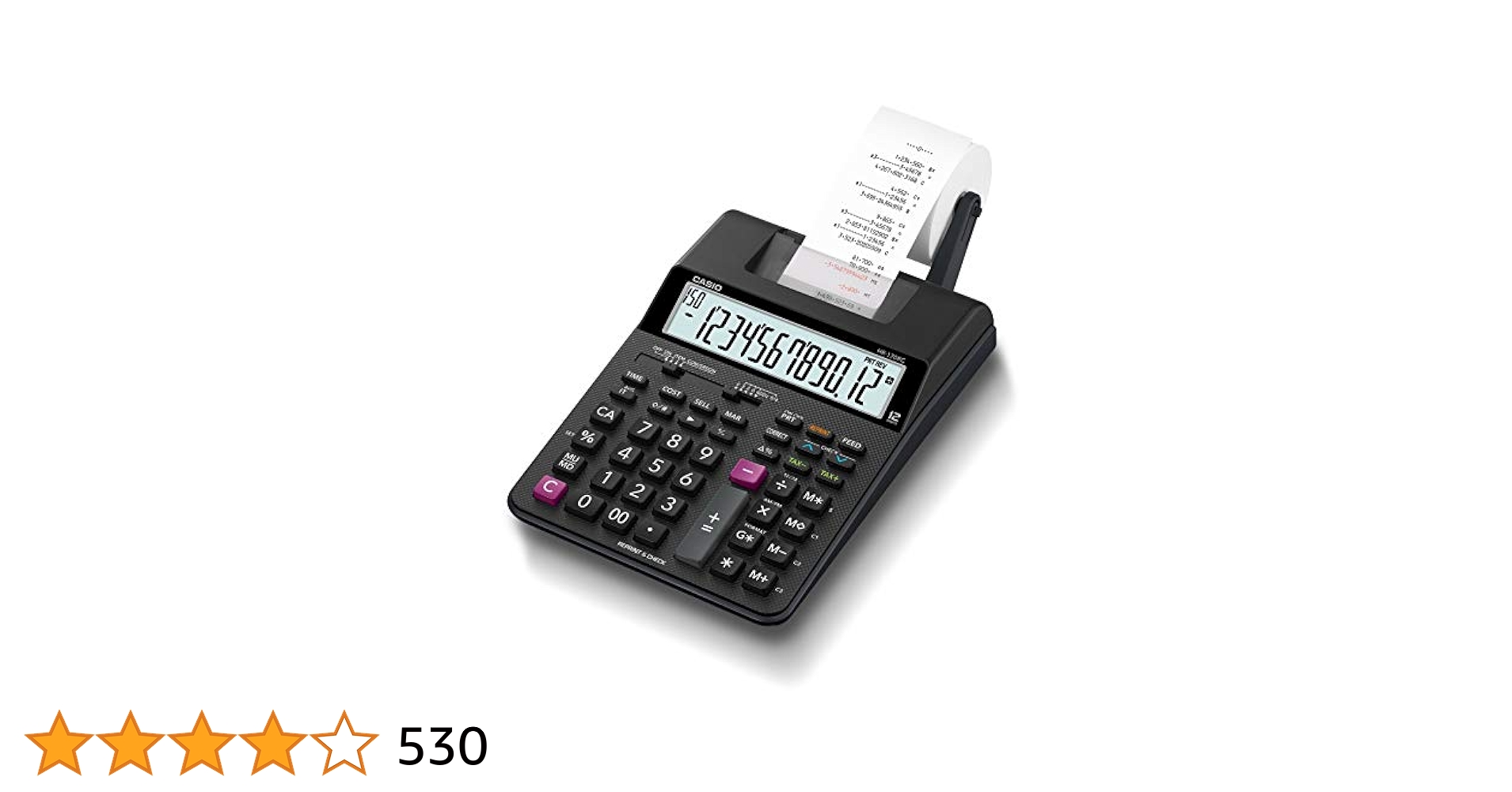 【新品未使用】CASIO　HR-170RC　加算式印字電卓 Amazon | カシオ プリンター電卓 デスクタイプ 12桁 HR-170RC-BK