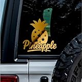 No Background - Waterproof Car Sticker Decal of Pineapple Wall Decor Tropical Vibes Perfect for Home Office Kitchen Living Room Aesthetic (Metallic Gold, 4.9'' x 4.8'') |k24802GO