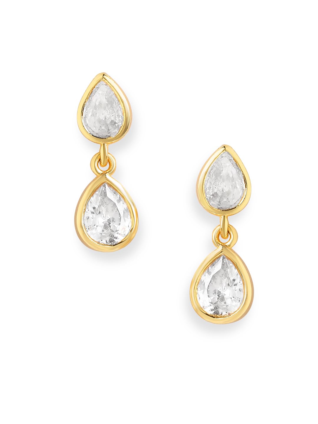 minutiae Drop Shape Solitaire Dangling Diamond Hoop Earrings for Women and Girls-picture-20