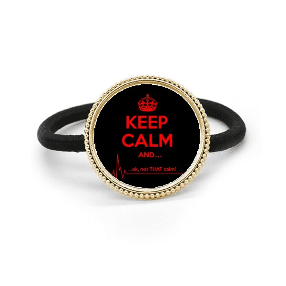 Corbata de pelo coletero metálico Keep Calm rojo negro accesorio cabello mujer 4