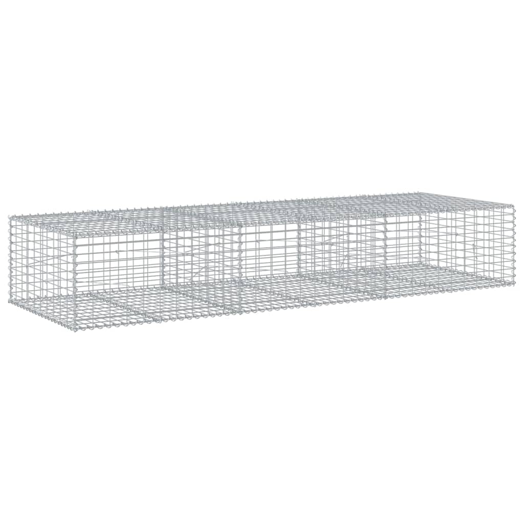 VidaXL Cesta De Gaviones Con Cubierta De Hierro Galvanizado 300 X 100 X 50 Cm, Muro De Contención De Gaviones, Valla De Gaviones, Jardín, Plateado