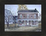 The Old Tavern House by Billy Jacobs 16x20 Brick House Farm Barn Americana Primitive Folk Art Print Wall Décor Framed Picture (2' Espresso)