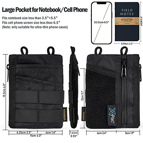 Viperade Ve18 Edc Pouch, Pocket Organizer Pouch For Men, Edc Pocket Organizer Pouch, 3 Slots With 2 Zipper Pockets, Velcro Pouch Multitool Pouch (Xpax-Bk) #TOP2
