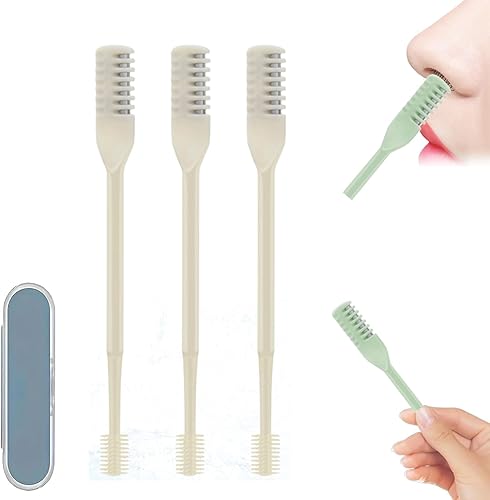 Cortador de pelo nasal 2 en 1, manual actualizado 2025, herramienta de depilación de fosas nasales giratoria de 360 con caja de almacenamiento,