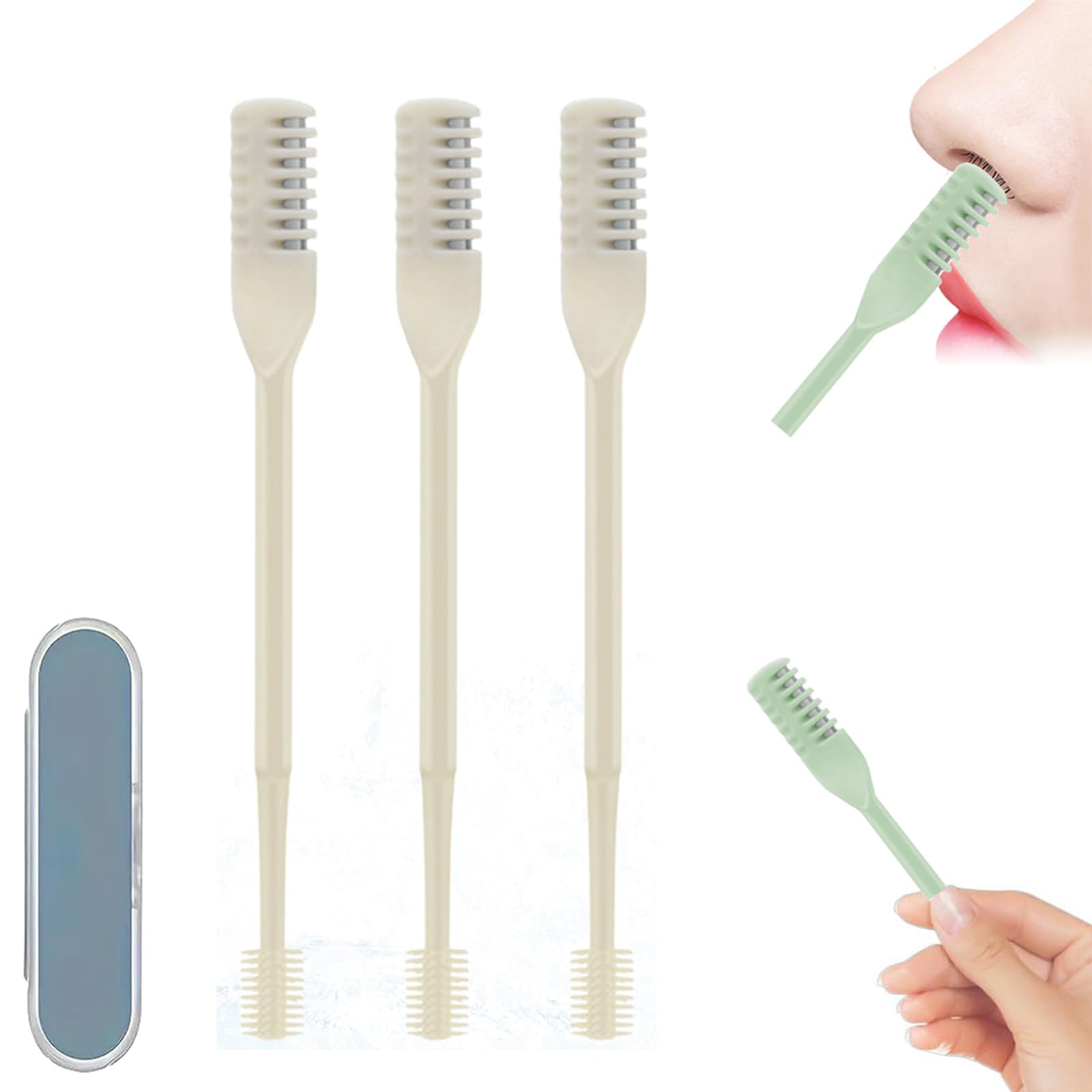 Nasal Hair Cutter 2025 New Nose Hair Trimmer with Storage Box for Men Women 360 Rotating Portable Manual