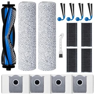 Set di accessori per Ecovacs Deebot T80S Omni/X9 Pro Omni/X11 Pro Omni aspirapolvere robot di ricambio, 1 spazzola principale, 1 rullo Mop, 4 filtri, 4 sacchetti per la polvere