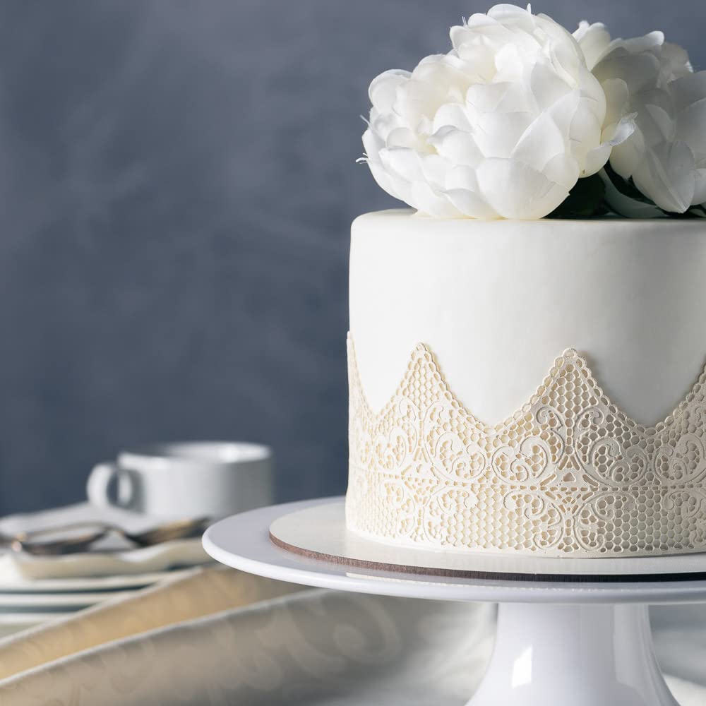 3 Pieces Shiny Gold Honeycomb Edible Sugar Cake Lace Strips - Ready To Use 3D Effect Cake Decorations