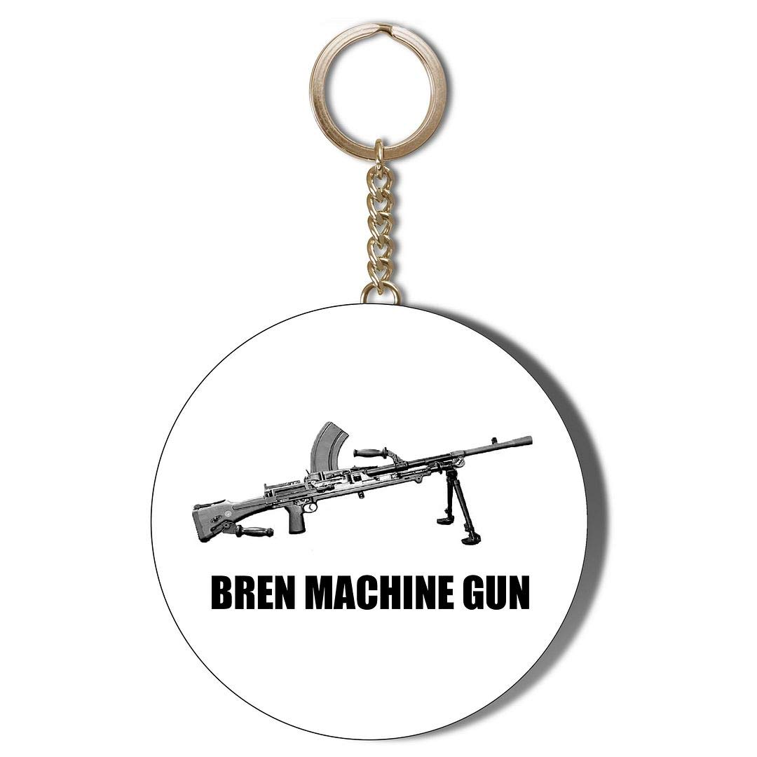 Gift InsanityBREN MACHINE GUN WHITE 58mm CHAIN KEYRING BOTTLE OPENER