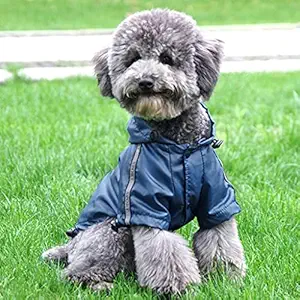 Indy Mall Reflective Fleece Lined Raincoat Jacket Poncho for Small Dog Pet Clothes S Blue