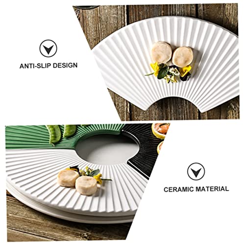 Plato cerámico japonés para sushi estilo abanico miniatura 3
