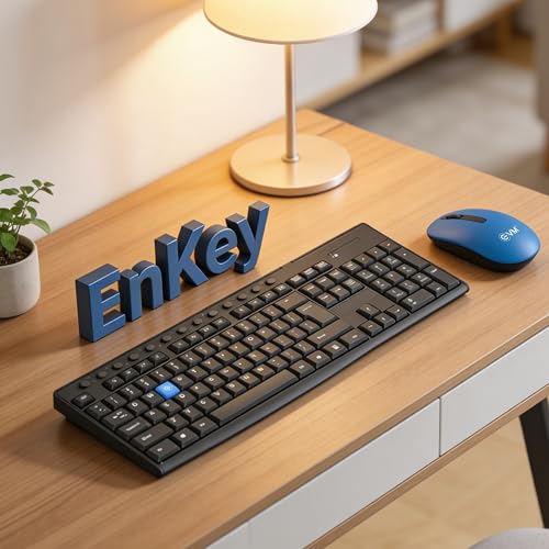 Image of EVM EnKey Wireless Keyboard Mouse Combo | USB Plug & Play | Ergonomic Design | 2.4GHz, 112 Keys, 1000 DPI | Durable Build | for Laptop, PC | 1 Yera Warranty (EVM-WLKM-045)