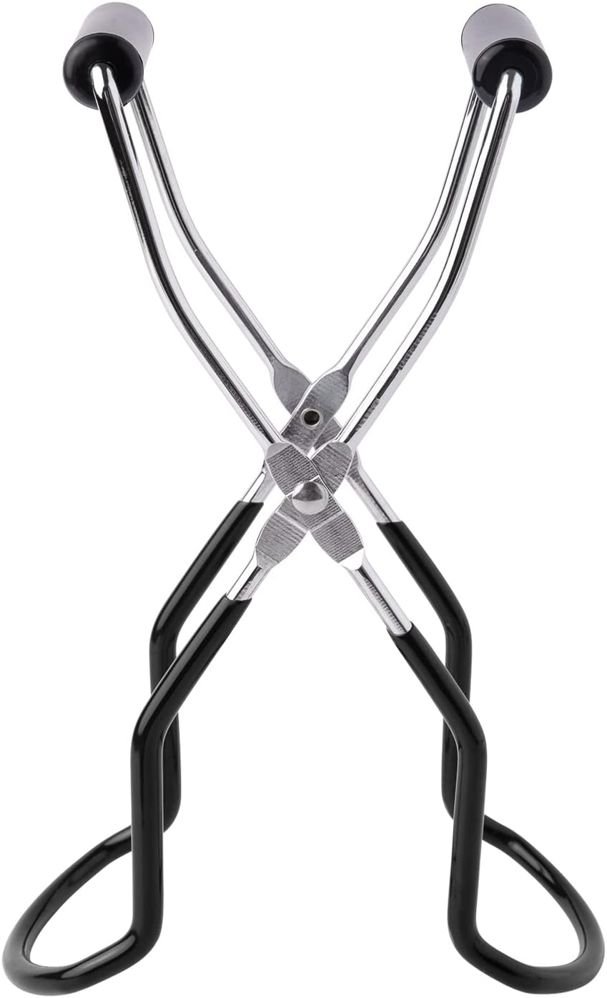 Eeoyu Canning Jar Lifter Tongs Stainless Steel Jar Lifter with Grip Handle for Home Kitchen (Black)