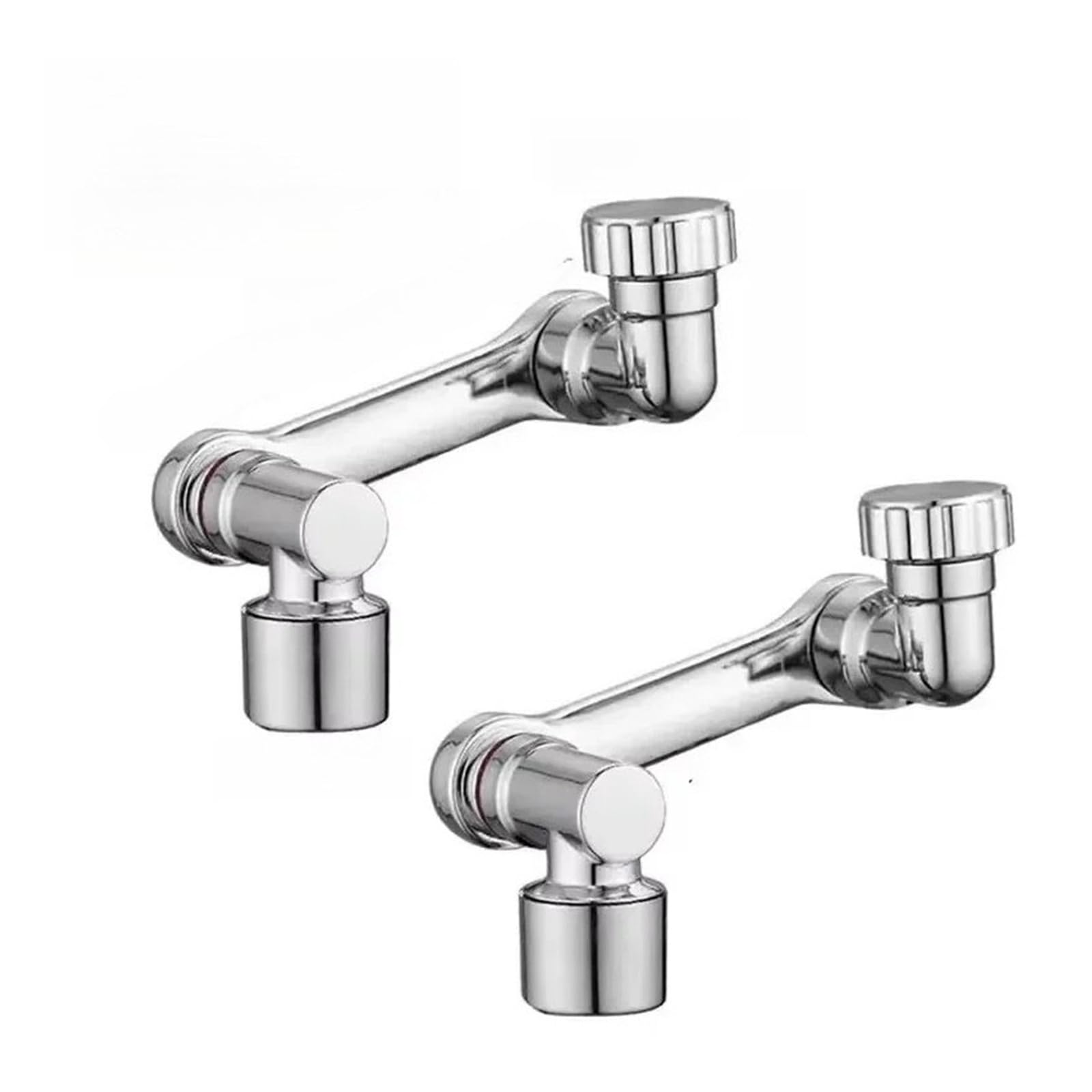 Tuoklnc 2Pcs Robotic Arm Faucet Extender Single Mode 1080° Rotating Universal Swivel For Bathroom Sink
