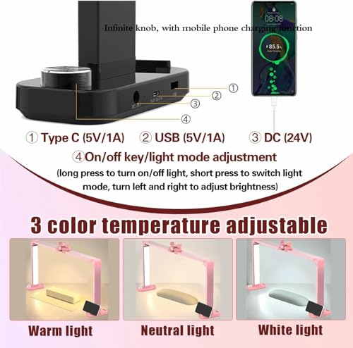 Lampe nail tech 34 pouces pour manucure sans ombre avec support téléphone - 4
