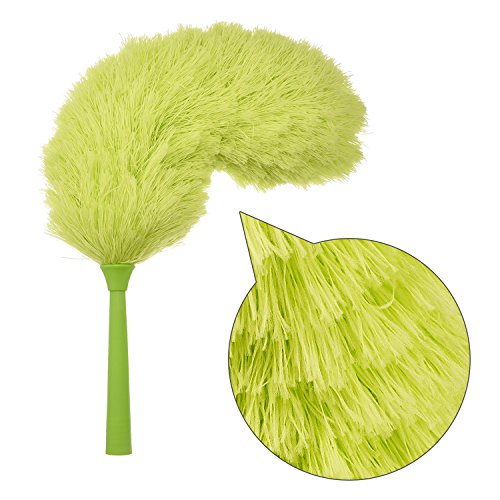 Sumind 153 cm Electrostatic Duster Fluffy Microfiber Cleaning Duster, Static Bendable Green Duster with Detachable Long Pole for Home, Office and Cars - Thumbnail 2