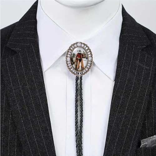 Image of Jeilwiy Bolo Tie for Men Western Cowboy Gothic Bolo Tie Necklace Halloween
