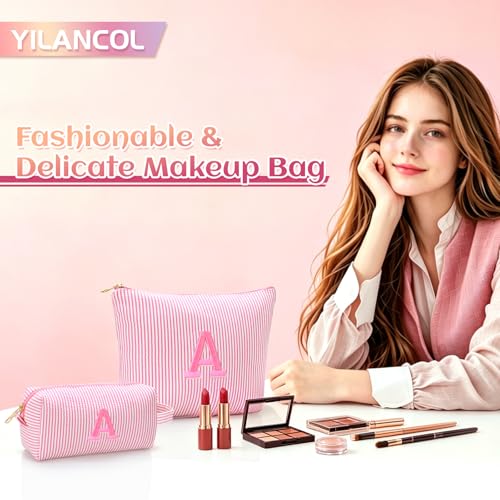 YILANCOL Personalized Initial Makeup Bag
