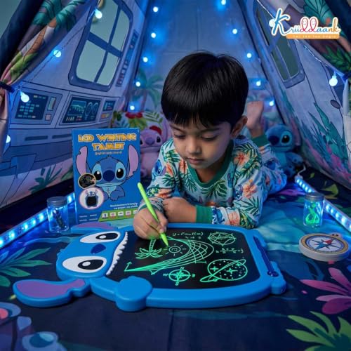 Image of Stitch LCD Writing Magic Tablet 11.5cm, Drawing Pad for Kids, Preschool Early Education Toy, Toddler Travel Game for Boys & Girls, Birthday Gift for 3 4 5 6 7 8 9 Year, Stitch Theme Color