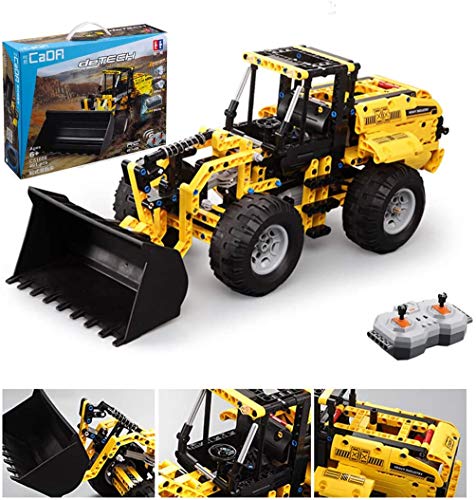 LAKIOMZ Technic Loader Bausteine, 2.4G 4CH Fernbedienung Radlader Truck, Bausätze Kompatibel mit Lego Technic - 491…