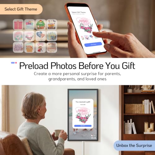 Image of NexFoto 32 Inch Touchscreen Large Digital Picture Frame, 64GB Electronic Photo Frame FHD WiFi, Add Photos from Google Photos, Share Videos via APP /USB, Send Greeting, Gifts for Housewarming /Mom, Black