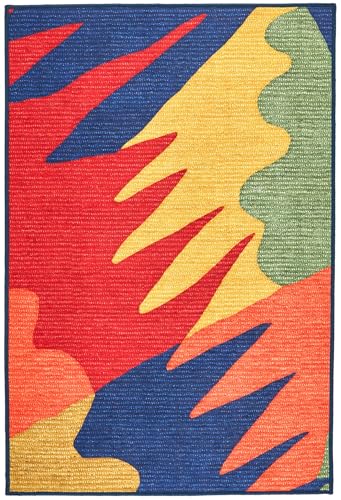 Dash & Albert x Kit Kemp Graphic Multi Machine Washable Rug, 3 X 5 Feet, Multi...