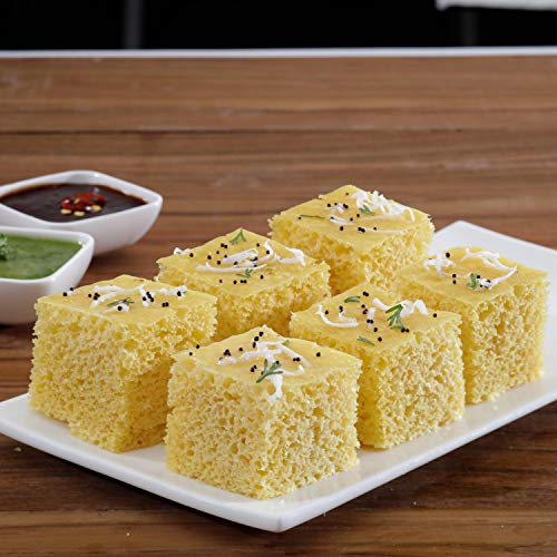 Image of Gits Instant Khaman Dhokla Snack Mix, Makes 120 Khaman Dhoklas, Pure Veg, Indian Snack Mix, 1Kg (Pack of 3)