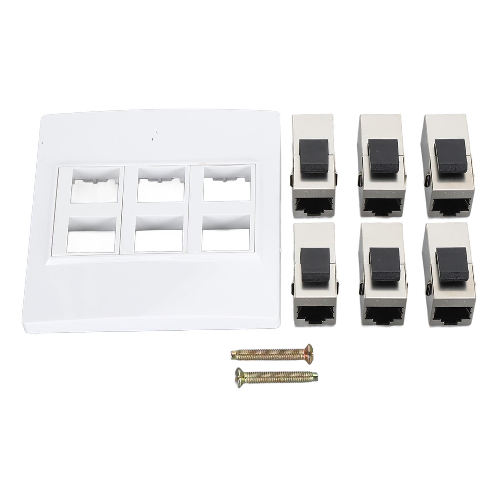 Presa per Piastra a Muro Ethernet Cat6, Piastra Jack per Accoppiatore a Muro Keystone a 6 Porte RJ45 da Femmina a Femmina