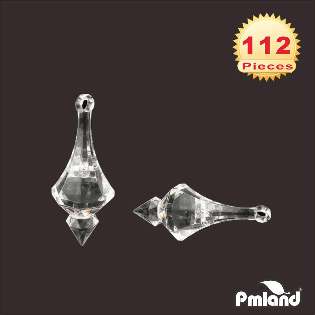 PMLAND Translucent Acrylic Chandelier Drops 80+ Pieces for Hanging Décor Table Centerpiece or Vase Filler-Clear