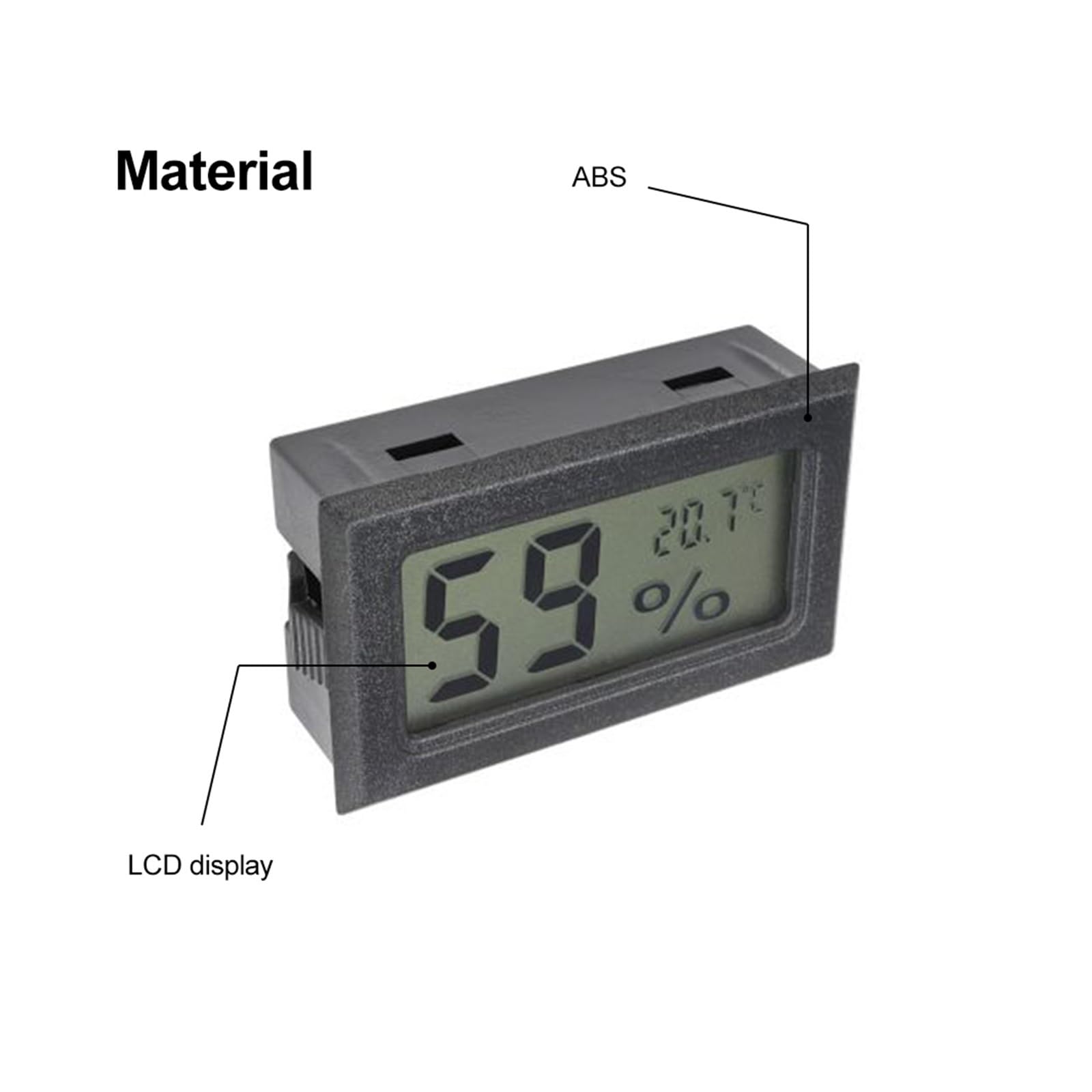 Mini Cyfrowy LCD Kryty Wygodny Czujnik Temperatury Miernik Wilgotności Termometr Higrometr Dokładny Szybki Monitorowanie Czasie Rzeczywistym(White and Black)