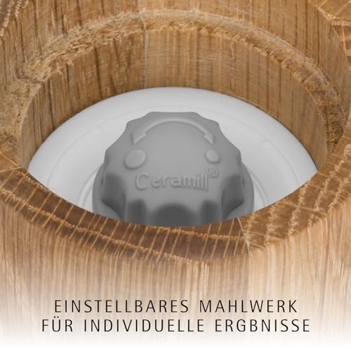 Foto von WMF Ceramill Nature Salz und Pfeffermühle Set 2-teilig, Gewürzmühle holz, unbefüllt, für Salz, Pfeffer, Chilli, Salzmühle, Pfeffermühle Holz, Grinder, Keramikmahlwerk