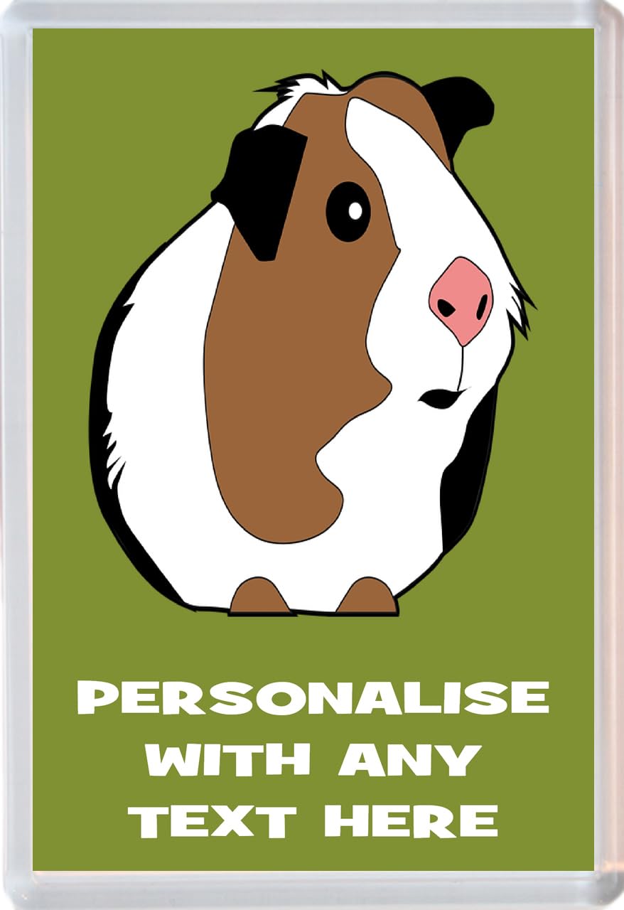Baked Bean Store Multicolor Personalised Guinea Pig 96 X 67Mm Jumbo Fridge Magnet - Any Text/Name