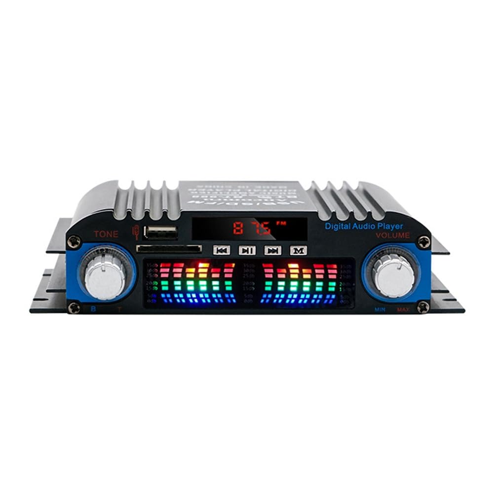 Amplificador de Audio Bluetooth para Coche de Alta Potencia de 4 Canales y 60 W Mini Receptor de Audio EstéReo de Alta Fidelidad para la ModificacióN de Audio del Coche