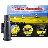 AYDQC Hohe Zoom Monokular 10-30X42 Teleskop 4 Binoculars Big Okular Spektiv for Vogelbeobachtung, Wandern im Freien bewegliches fengong