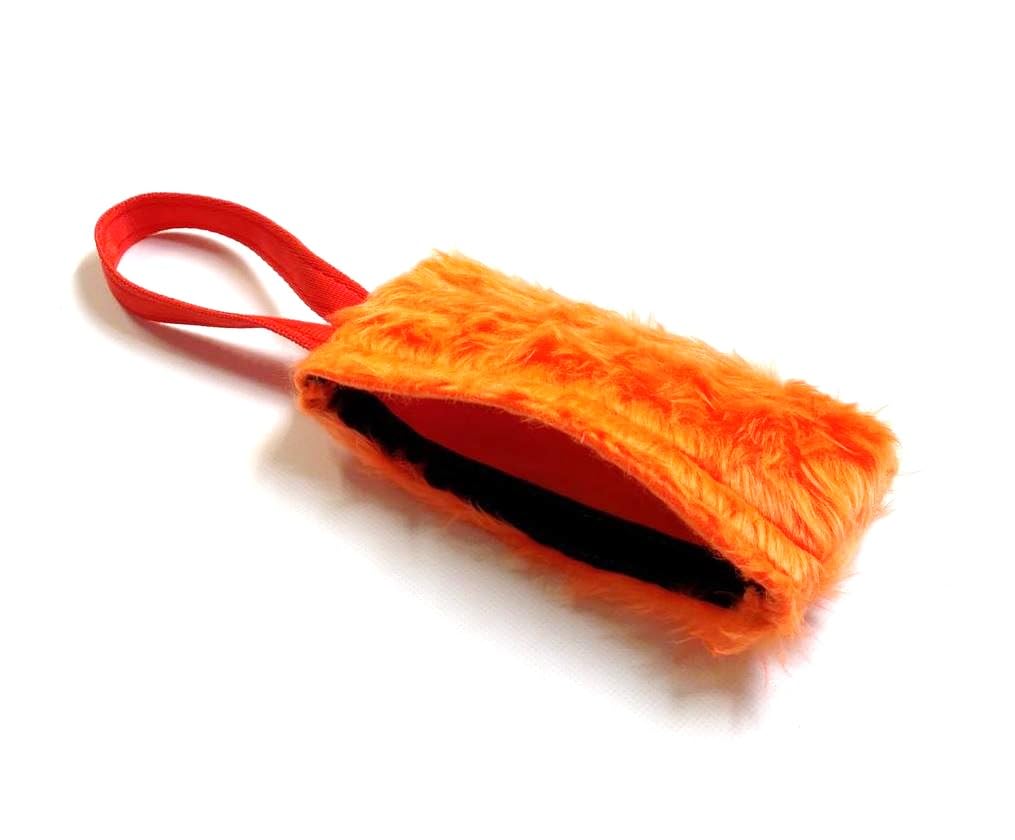 Church Products UK Dog Training Treat Bag Obedience Retrieve Furry Long Prey Dummy With Sewn In Squeaker 7" x 4" In (Orange)