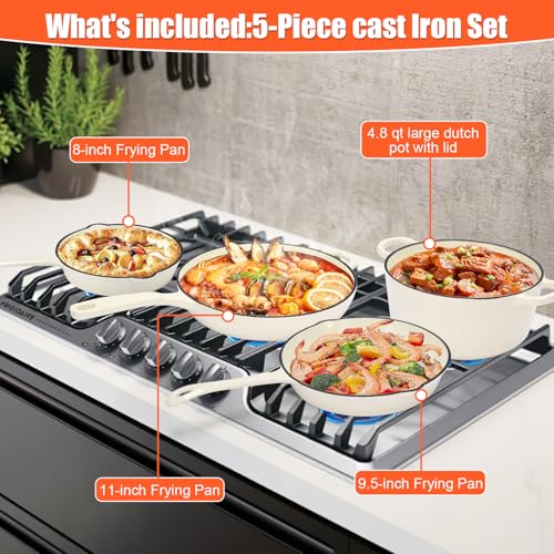 Nonstick Enameled Cast Iron Cookware Set- 123456789